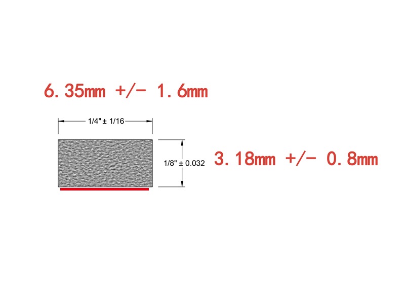 Flame Resistant EPDM Rectangular Sponge Rubber Strip 0.125” thick X 0