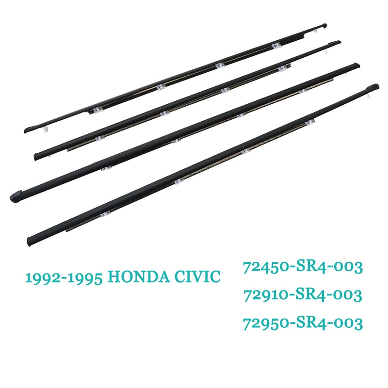 Right Rear Window Trim Glass Door Belt Weather-strip for 92-95 Honda Civic 72910-SR4-003