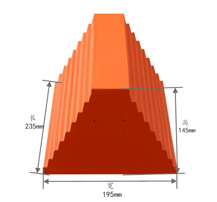 Urethane Wheel Chock 20 Ton Capacity Bright Orange China (2)