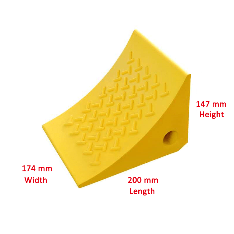 Weather-Resistant Polyurethane Wheel Chock, Safety Yellow China