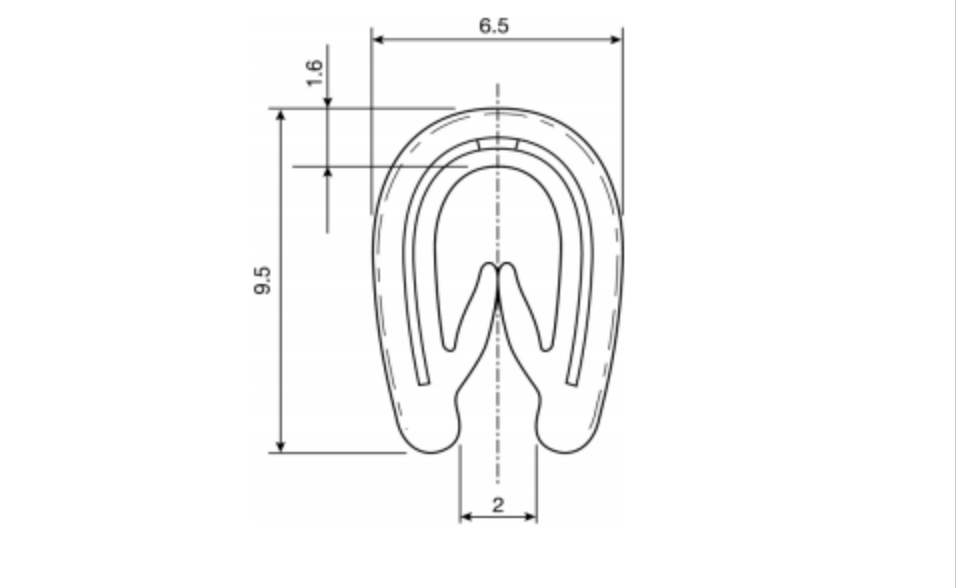 PVC Black Edge Protection, 20m x 9.5 mm x 6.5mm