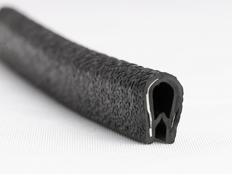 PVC Black Edge protection strip with steel core for covering cut metal edges China